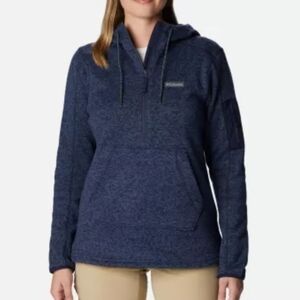 Columbia Womens Plus Size Blue Sweater Weather Hooded Fleece Pullover XXL
